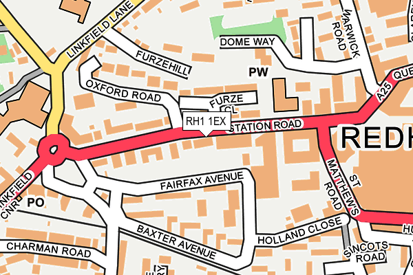 RH1 1EX map - OS OpenMap – Local (Ordnance Survey) RH1 1EX map - OS OpenMap – Local (Ordnance Survey)