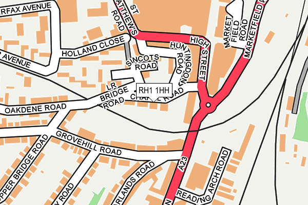 RH1 1HH map - OS OpenMap – Local (Ordnance Survey) RH1 1HH map - OS OpenMap – Local (Ordnance Survey)