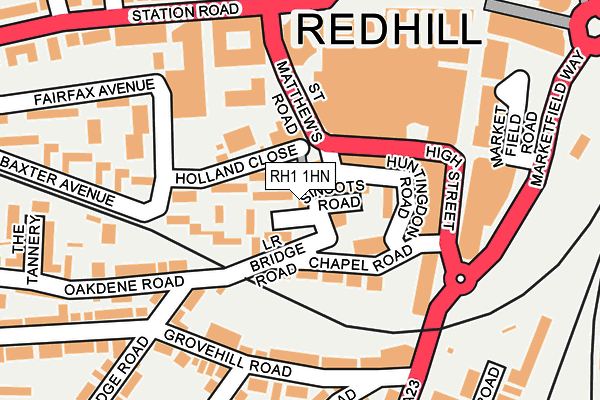 RH1 1HN map - OS OpenMap – Local (Ordnance Survey) RH1 1HN map - OS OpenMap – Local (Ordnance Survey)