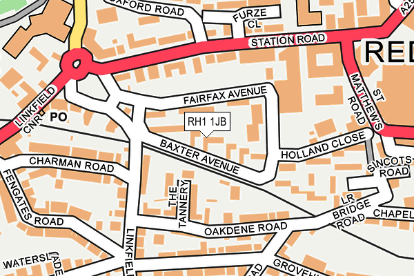 RH1 1JB map - OS OpenMap – Local (Ordnance Survey) RH1 1JB map - OS OpenMap – Local (Ordnance Survey)