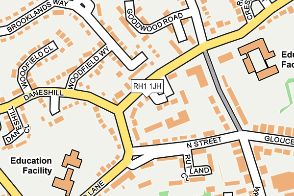 RH1 1JH map - OS OpenMap – Local (Ordnance Survey) RH1 1JH map - OS OpenMap – Local (Ordnance Survey)