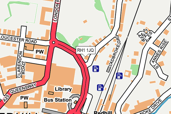 RH1 1JQ map - OS OpenMap – Local (Ordnance Survey) RH1 1JQ map - OS OpenMap – Local (Ordnance Survey)