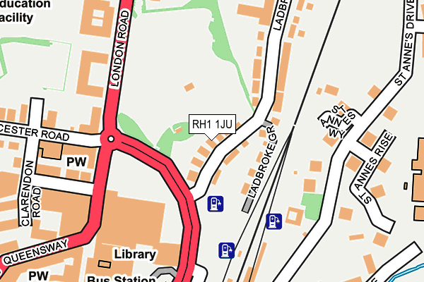 RH1 1JU map - OS OpenMap – Local (Ordnance Survey) RH1 1JU map - OS OpenMap – Local (Ordnance Survey)