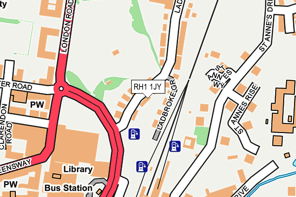 RH1 1JY map - OS OpenMap – Local (Ordnance Survey) RH1 1JY map - OS OpenMap – Local (Ordnance Survey)