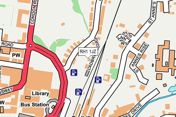 RH1 1JZ map - OS OpenMap – Local (Ordnance Survey) RH1 1JZ map - OS OpenMap – Local (Ordnance Survey)