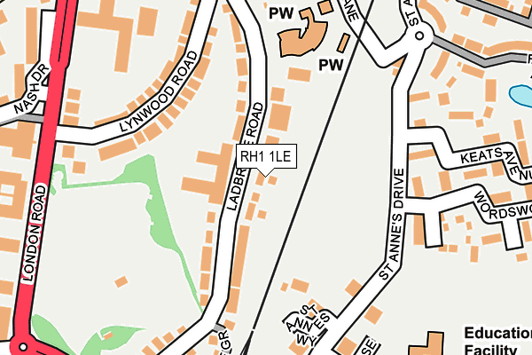 RH1 1LE map - OS OpenMap – Local (Ordnance Survey) RH1 1LE map - OS OpenMap – Local (Ordnance Survey)