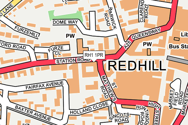 RH1 1PR map - OS OpenMap – Local (Ordnance Survey) RH1 1PR map - OS OpenMap – Local (Ordnance Survey)