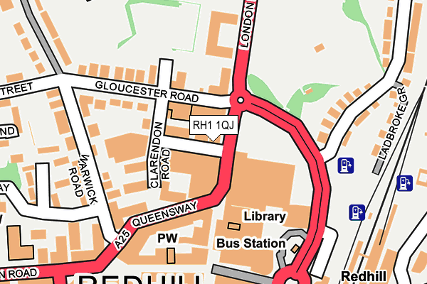 RH1 1QJ map - OS OpenMap – Local (Ordnance Survey) RH1 1QJ map - OS OpenMap – Local (Ordnance Survey)