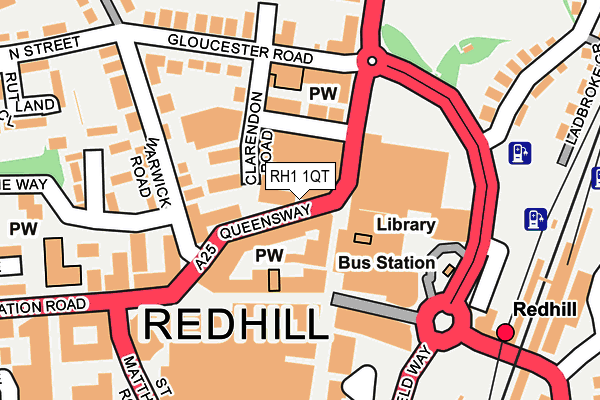 RH1 1QT map - OS OpenMap – Local (Ordnance Survey) RH1 1QT map - OS OpenMap – Local (Ordnance Survey)