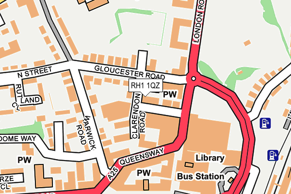 RH1 1QZ map - OS OpenMap – Local (Ordnance Survey)