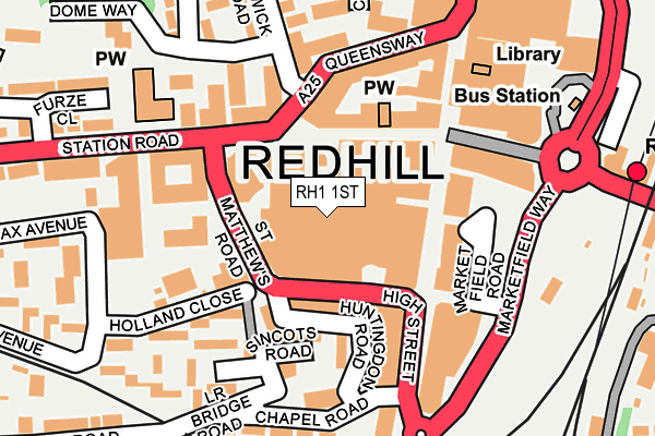 RH1 1ST map - OS OpenMap – Local (Ordnance Survey) RH1 1ST map - OS OpenMap – Local (Ordnance Survey)
