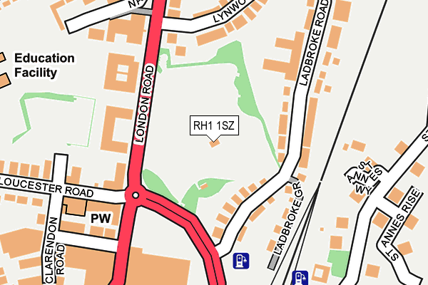 RH1 1SZ map - OS OpenMap – Local (Ordnance Survey) RH1 1SZ map - OS OpenMap – Local (Ordnance Survey)