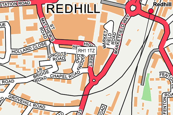 RH1 1TZ map - OS OpenMap – Local (Ordnance Survey) RH1 1TZ map - OS OpenMap – Local (Ordnance Survey)