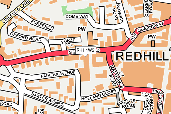 RH1 1WS map - OS OpenMap – Local (Ordnance Survey) RH1 1WS map - OS OpenMap – Local (Ordnance Survey)