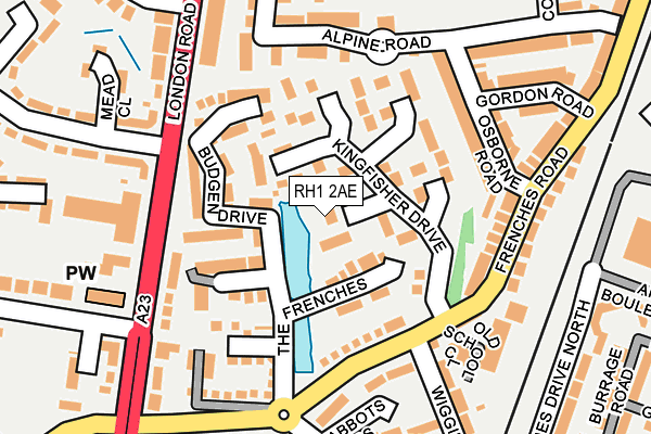 RH1 2AE map - OS OpenMap – Local (Ordnance Survey) RH1 2AE map - OS OpenMap – Local (Ordnance Survey)