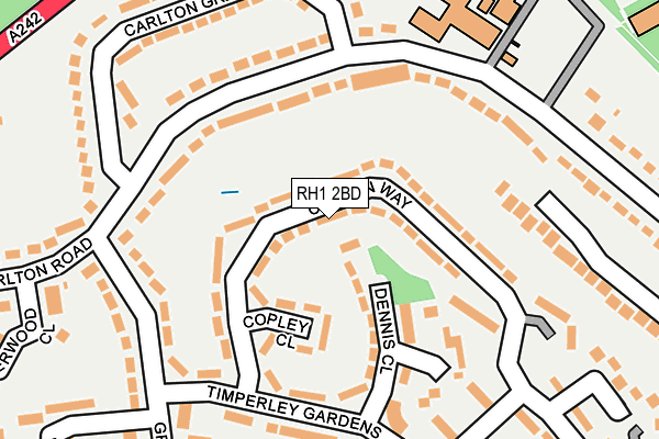 RH1 2BD map - OS OpenMap – Local (Ordnance Survey) RH1 2BD map - OS OpenMap – Local (Ordnance Survey)