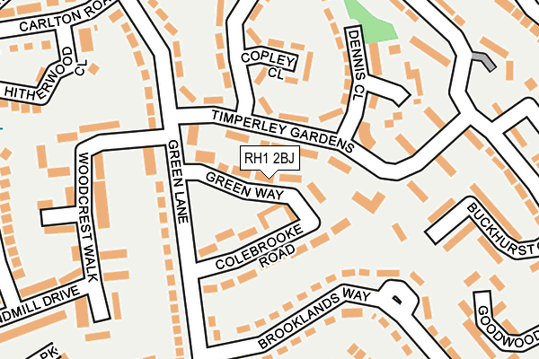 RH1 2BJ map - OS OpenMap – Local (Ordnance Survey) RH1 2BJ map - OS OpenMap – Local (Ordnance Survey)