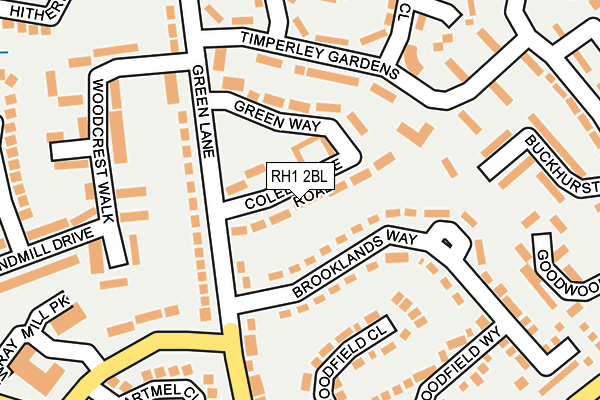 RH1 2BL map - OS OpenMap – Local (Ordnance Survey) RH1 2BL map - OS OpenMap – Local (Ordnance Survey)