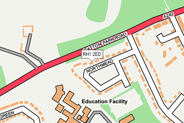 RH1 2ED map - OS OpenMap – Local (Ordnance Survey) RH1 2ED map - OS OpenMap – Local (Ordnance Survey)