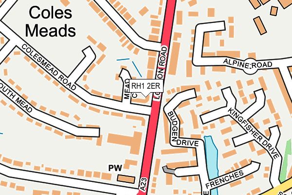 RH1 2ER map - OS OpenMap – Local (Ordnance Survey) RH1 2ER map - OS OpenMap – Local (Ordnance Survey)