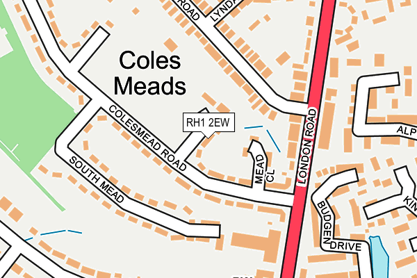 RH1 2EW map - OS OpenMap – Local (Ordnance Survey) RH1 2EW map - OS OpenMap – Local (Ordnance Survey)
