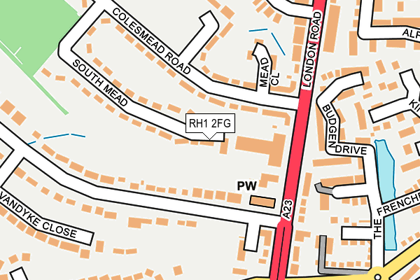 RH1 2FG map - OS OpenMap – Local (Ordnance Survey) RH1 2FG map - OS OpenMap – Local (Ordnance Survey)