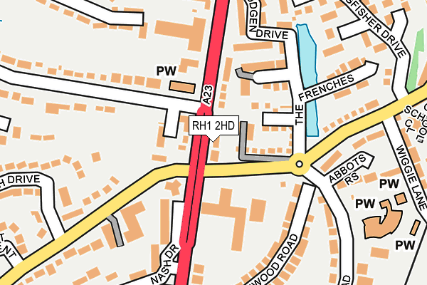 RH1 2HD map - OS OpenMap – Local (Ordnance Survey) RH1 2HD map - OS OpenMap – Local (Ordnance Survey)