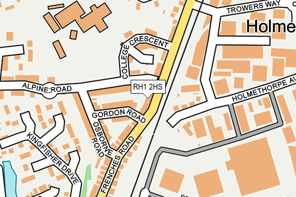 RH1 2HS map - OS OpenMap – Local (Ordnance Survey) RH1 2HS map - OS OpenMap – Local (Ordnance Survey)