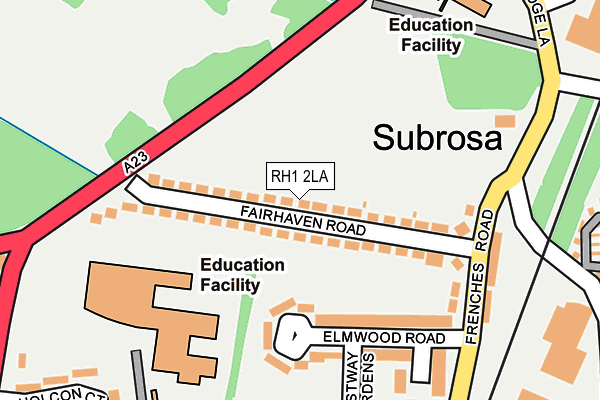 RH1 2LA map - OS OpenMap – Local (Ordnance Survey) RH1 2LA map - OS OpenMap – Local (Ordnance Survey)