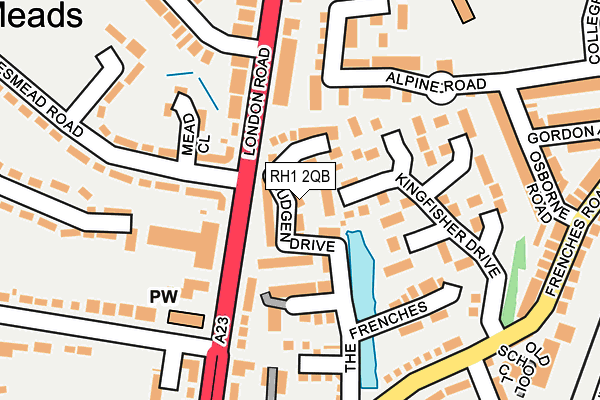 RH1 2QB map - OS OpenMap – Local (Ordnance Survey) RH1 2QB map - OS OpenMap – Local (Ordnance Survey)