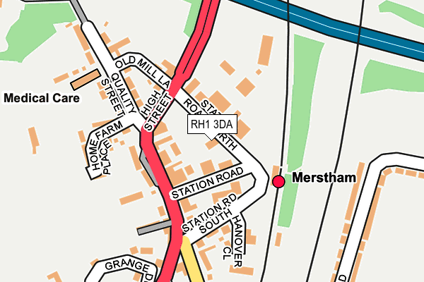 RH1 3DA map - OS OpenMap – Local (Ordnance Survey) RH1 3DA map - OS OpenMap – Local (Ordnance Survey)