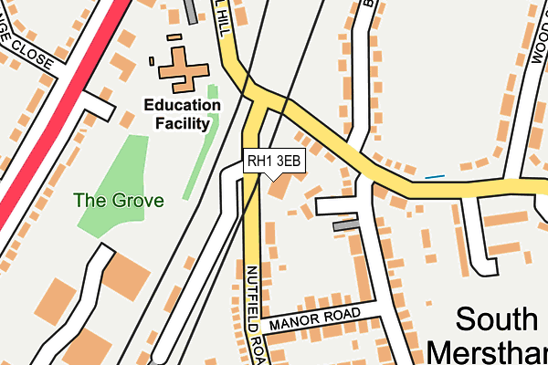 RH1 3EB map - OS OpenMap – Local (Ordnance Survey) RH1 3EB map - OS OpenMap – Local (Ordnance Survey)