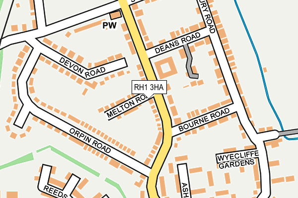 RH1 3HA map - OS OpenMap – Local (Ordnance Survey) RH1 3HA map - OS OpenMap – Local (Ordnance Survey)