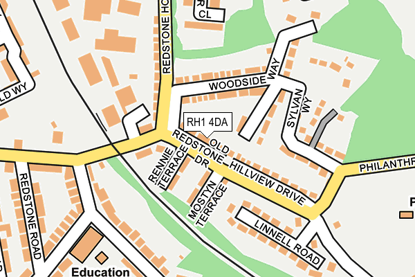 RH1 4DA map - OS OpenMap – Local (Ordnance Survey) RH1 4DA map - OS OpenMap – Local (Ordnance Survey)