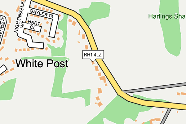 RH1 4LZ map - OS OpenMap – Local (Ordnance Survey) RH1 4LZ map - OS OpenMap – Local (Ordnance Survey)