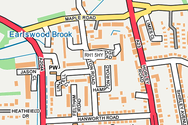 RH1 5HY map - OS OpenMap – Local (Ordnance Survey) RH1 5HY map - OS OpenMap – Local (Ordnance Survey)