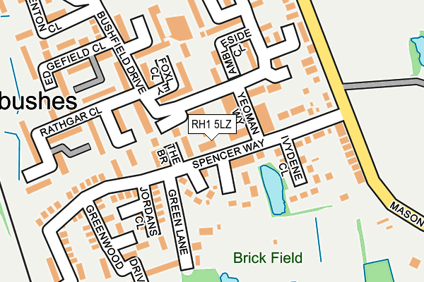 RH1 5LZ map - OS OpenMap – Local (Ordnance Survey) RH1 5LZ map - OS OpenMap – Local (Ordnance Survey)