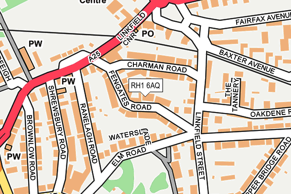 RH1 6AQ map - OS OpenMap – Local (Ordnance Survey) RH1 6AQ map - OS OpenMap – Local (Ordnance Survey)