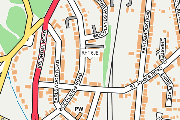 RH1 6JE map - OS OpenMap – Local (Ordnance Survey) RH1 6JE map - OS OpenMap – Local (Ordnance Survey)