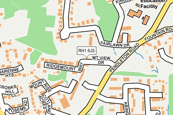 RH1 6JS map - OS OpenMap – Local (Ordnance Survey) RH1 6JS map - OS OpenMap – Local (Ordnance Survey)
