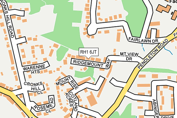 RH1 6JT map - OS OpenMap – Local (Ordnance Survey) RH1 6JT map - OS OpenMap – Local (Ordnance Survey)