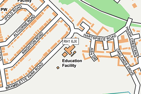 RH1 6JX map - OS OpenMap – Local (Ordnance Survey) RH1 6JX map - OS OpenMap – Local (Ordnance Survey)