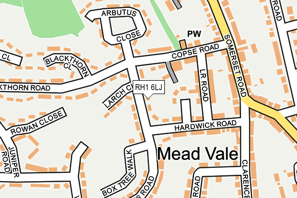 RH1 6LJ map - OS OpenMap – Local (Ordnance Survey) RH1 6LJ map - OS OpenMap – Local (Ordnance Survey)