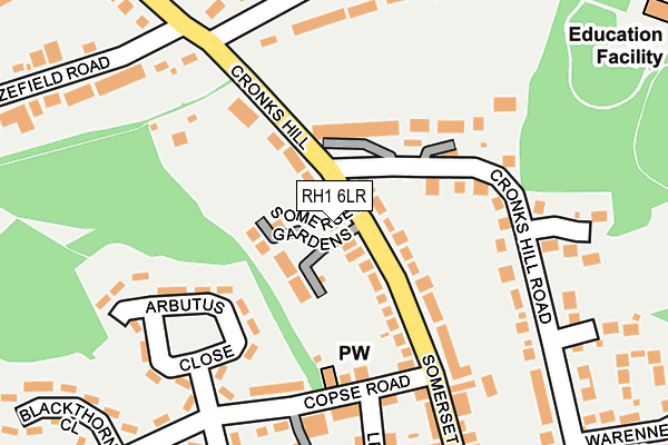 RH1 6LR map - OS OpenMap – Local (Ordnance Survey) RH1 6LR map - OS OpenMap – Local (Ordnance Survey)