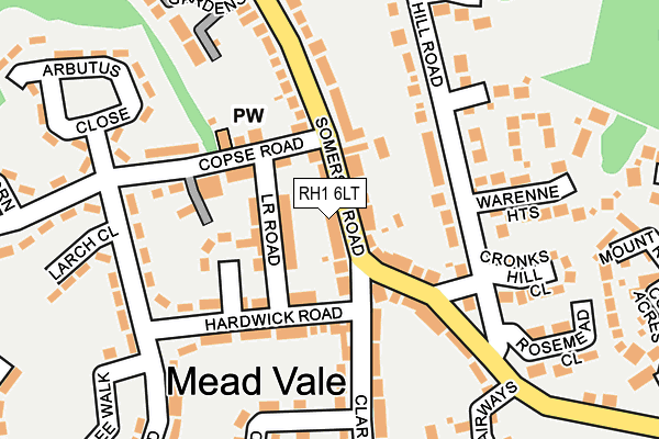 RH1 6LT map - OS OpenMap – Local (Ordnance Survey) RH1 6LT map - OS OpenMap – Local (Ordnance Survey)