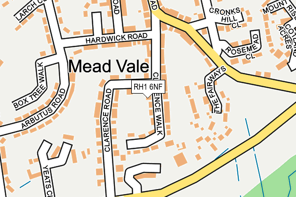 RH1 6NF map - OS OpenMap – Local (Ordnance Survey) RH1 6NF map - OS OpenMap – Local (Ordnance Survey)