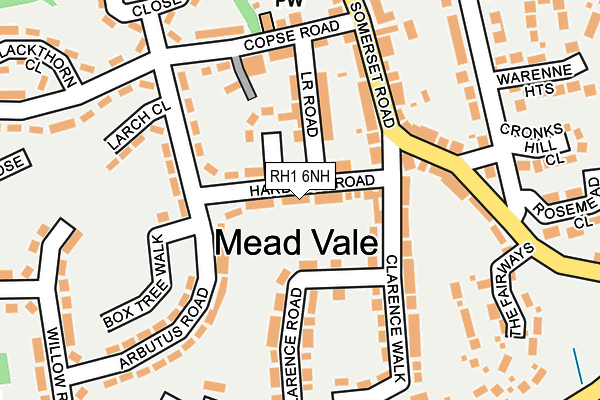 RH1 6NH map - OS OpenMap – Local (Ordnance Survey) RH1 6NH map - OS OpenMap – Local (Ordnance Survey)