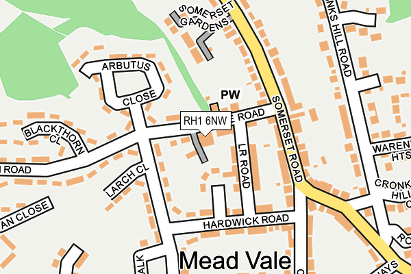 RH1 6NW map - OS OpenMap – Local (Ordnance Survey) RH1 6NW map - OS OpenMap – Local (Ordnance Survey)