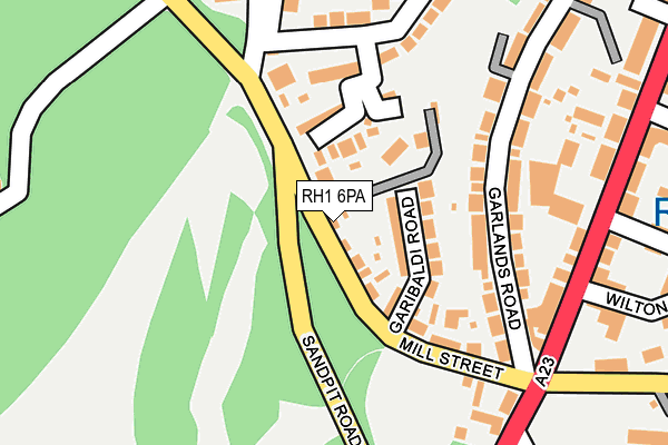 RH1 6PA map - OS OpenMap – Local (Ordnance Survey) RH1 6PA map - OS OpenMap – Local (Ordnance Survey)