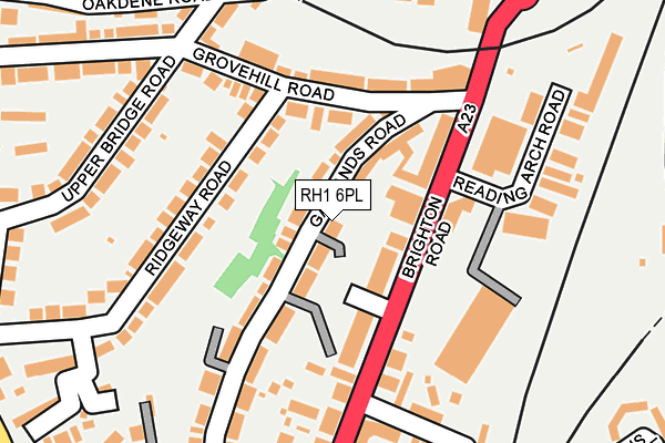 RH1 6PL map - OS OpenMap – Local (Ordnance Survey) RH1 6PL map - OS OpenMap – Local (Ordnance Survey)